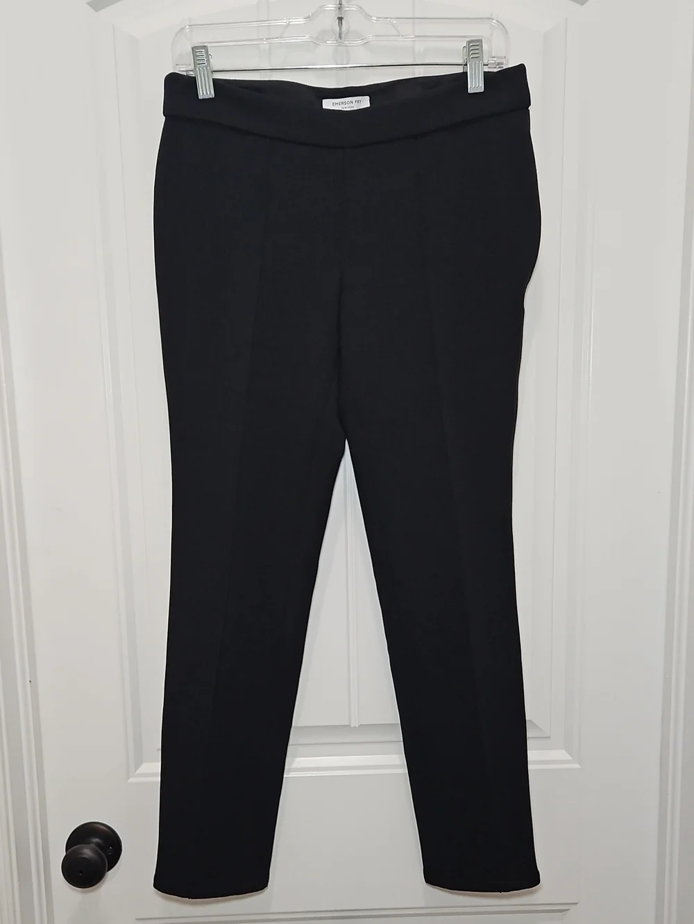 Emerson Fry Black Slim Leg Ponte Knit Pant Size 2 Women's Zip Ankle